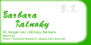 barbara kalnoky business card