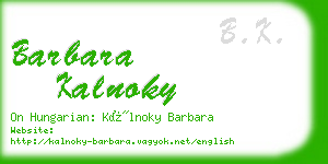 barbara kalnoky business card